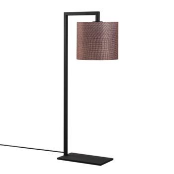 Lámpara De Mesa Profil-4691 Negro Marrón Metal Tela 27x20x65 Cm
