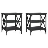 mesas auxiliares 2 uds madera contrachapada negro 40x42x50 cm vidaxl