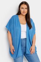 yours cardigan de punto azul con manga sisa mujer curvy y tallas grandes yours