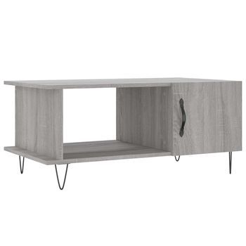 Mesa De Centro Madera Contrachapada Gris Sonoma 90x50x40 Cm Vidaxl