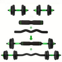 juego de mancuernas ajustables multifuncionales con mango opcional 3 en 1 - barra recta rueda abdominal para flexiones