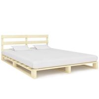 estructura cama palets sin colchon madera maciza pino 200x200cm vidaxl