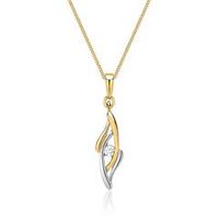 8 quilates cadena de oro blanco amarillo con colgante