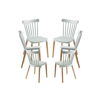 Pack 6 Sillas Leka De Polipropileno 82*44*54 Cm - Celadón