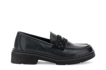 mocasines con trabilla de pedrería y tachuelas black 40