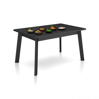 Mesa De Comedor Fija Y Robusta 141x90 Cm Naira Negro 141 X 74 X 90 Cm