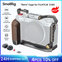 jaula de camara smallrig x-m5 retro para fujifilm x-m5 con empunadura de madera boton de liberacion del obturador cubierta de zapata parabrisas -4892