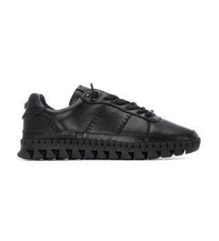 Carmela para mujer. 16252801-NEGRO Zapatillas de Piel 162528 negro (38), Plano, Cordones, Casual