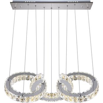 Colgante argon 1x66w led 5280lm 4000k l.63,5xan.30xal.reg.cm transparente