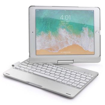 Funda con Teclado Bluetooth Royal Bailey F102as para iPad 10.2/Air 10.5/Pro 10.5 Plata