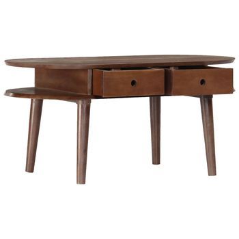 Mesa De Café - Mesa De Centro De Madera Maciza De Acacia 100x50x46 Cm
