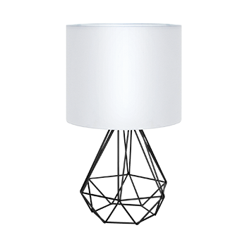 Aigostar - Lámpara de Mesa Estilo Retro Industrial, Portalámparas de Casquillo Fino E14, Lámpara Decorativa con Base Metálica y Tulipa Blanca, Perfecta para Decorar Cualquier Estancia
