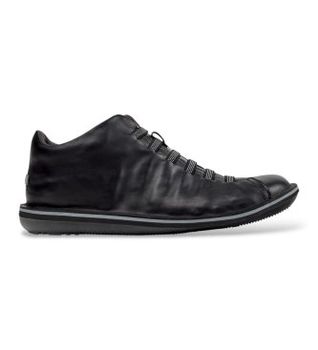 Camper para hombre. 36678-094 Zapatillas de piel Beetle negro (40), Plano, Cordones, Casual