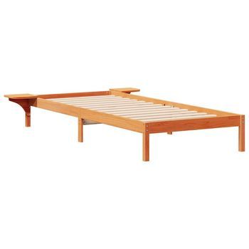 Estructura De Cama Con Mesitas Marrón Cera 80 X 220 Cm Vidaxl