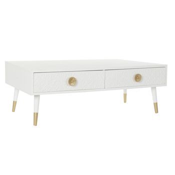 Mesa Centro Mdf Abeto 120x65x42 Mandala Blanco