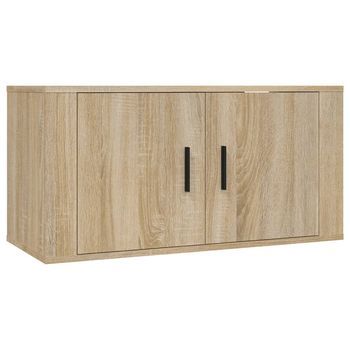 Mueble Para Tv De Pared Roble Sonoma 80x34,5x40 Cm Vidaxl