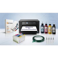 kit de sublimacion a3 completo con cartuchos recargables jeringas 10ml con agujas sin punta tintas inkora y perfil icc satesur