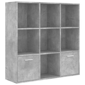 Estantería para libros,librería madera gris hormigón 98x30x98cm