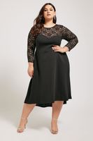 yours london vestido negro encaje con escote corazon mujer curvy y tallas grandes yours london