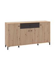 aparador de estilo contemporaneo de mdf en color beige y negro 170 cm