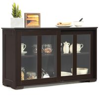 costway aparador de cocina armario de almacenamiento gabinete consola con 2 estantes 2 puertas 106 x 33 x 625 cm
