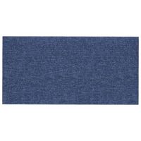 cabecero de pared 12 uds 60 x 30 cm azul tela vidaxl