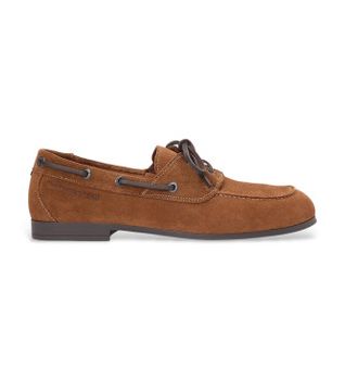 Tommy Hilfiger para hombre. FM0FM05863 Náuticos de Piel con suela flexible marrón (45), Plano, Cordones, Casual