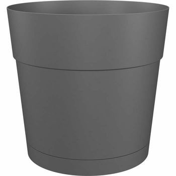 Maceta Circular De Plástico Antracita Blanca Ø 40 Cm