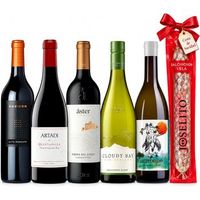 cesta navidad alto moncayo aquilon artadi quintanilla y 3 vinos seleccionados - 5 botellas  1 salchichon