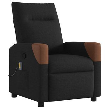 Sillón Reclinable De Masaje De Tela Negro Cfw706261
