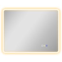 homcom espejo de bano con luz led 90x70 cm con bluetooth 3 colores de luz funcion antivaho funcion de memoria ip44