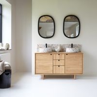 mueble para lavabo de teca maciza de 145 cm