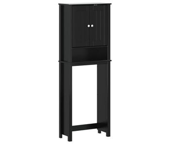 Vidaxl mueble para inodoro berg madera maciza negro 60x27x164,5 cm
