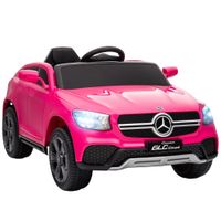 aiyaplay coche electrico para ninos mercedes-benz glc coupe 12v mando a distancia 24 g motor doble mp3 puerto usb rosa