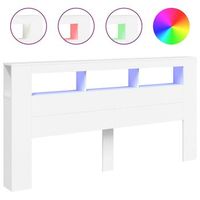 cabecero con led madera de ingenieria blanco 200x185x1035 cm vidaxl