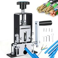 1-70m r   pelacables manual herramienta portatil para pelar cables pelador de cables de cobre electrico con taladro soporte de manivela para uso manual