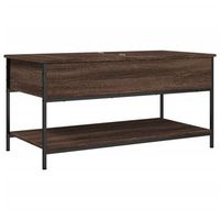 mesa de centro madera ingenieria metal marron 100x50x50 cm vidaxl
