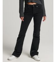 superdry para mujer w7010445a vaqueros de pana entallados con pernera acampanada y talle medio negro 2631 casual algodon