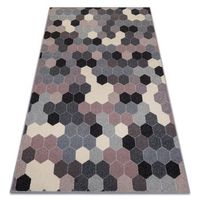 alfombra heos 78537 hexagono grisrosacrema 160x220 cm
