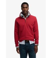 superdry para hombre m2014535a sudadera essential pique half zip rojo m casual algodon