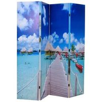 biombo divisor plegable diseno playa 160x170 cm vidaxl