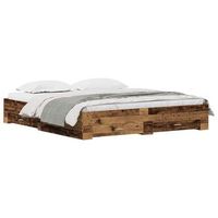 estructura de cama con cajon madera vieja 180 x 200 cm vidaxl