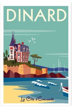 Póster de viaje de dinard sin marco 20x30cm