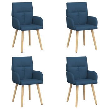 Sillas De Comedor 4 Uds. Tela Azul 60 X 56 X 96 Cm Vidaxl