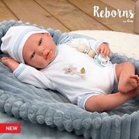 bonecas arias 40 cm sergio com alcofa