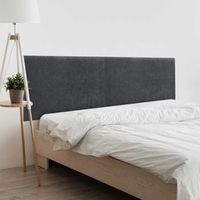 dhome cabecero negro 190cm dual acabado toalla soft tapizado liso con patas 8cm grosor 70 alto tejido suave para pared acusticos cabeceros absorbentes 190cm 8cm - 70 al - negro