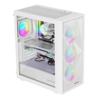 torre genesis diaxid 605 argb blanca vidrio templado atx 4 ventiladores rgb