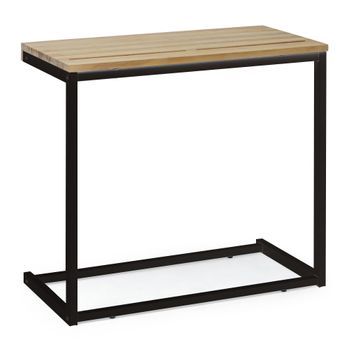 Mesita De Ordenador Sofá Eco 36x70x63cm Negra En Madera Maciza De Pino Acabado Vintage Estilo Industrial Box Furniture