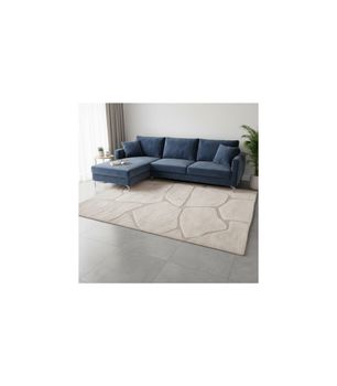 Masai 14067 - Alfombra Pelo Suave - Efecto 3D - Hueso