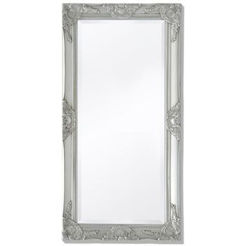 Vidaxl Espejo De Pared Estilo Barroco 100x50 Cm Plateado